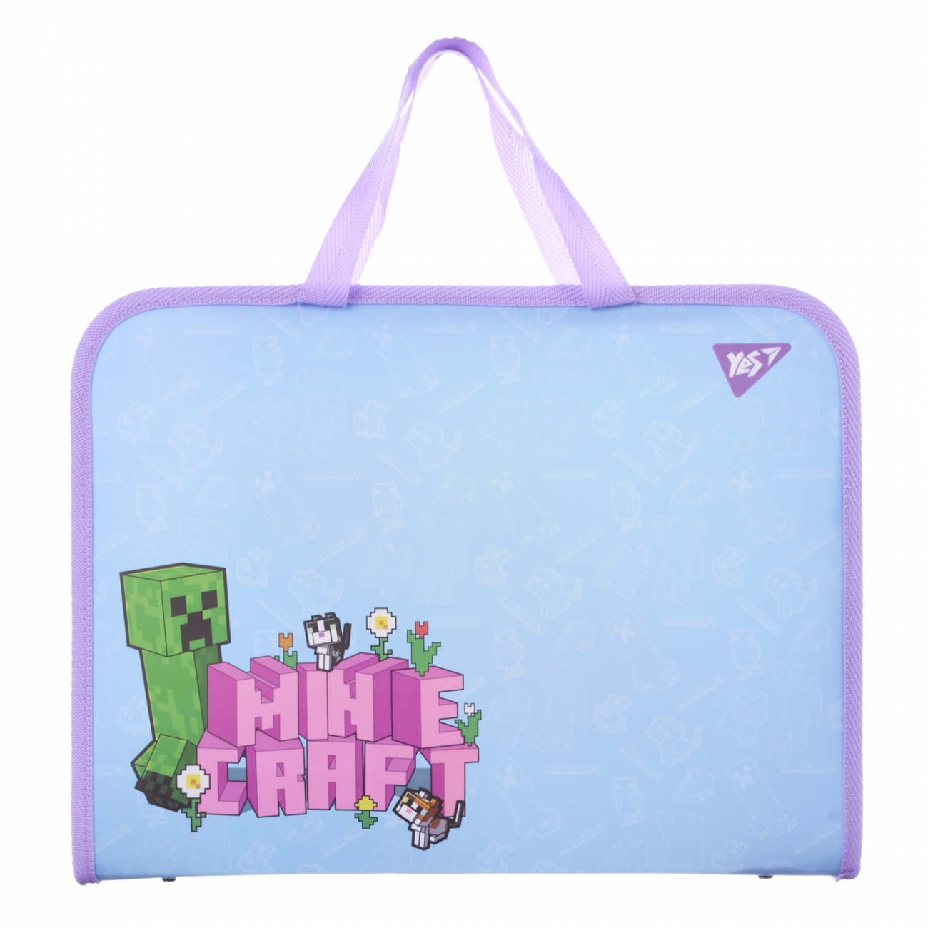 Папка-портфель Yes "Minecraft. Spring" FC на блискавці, з тканинними ручками, 492313