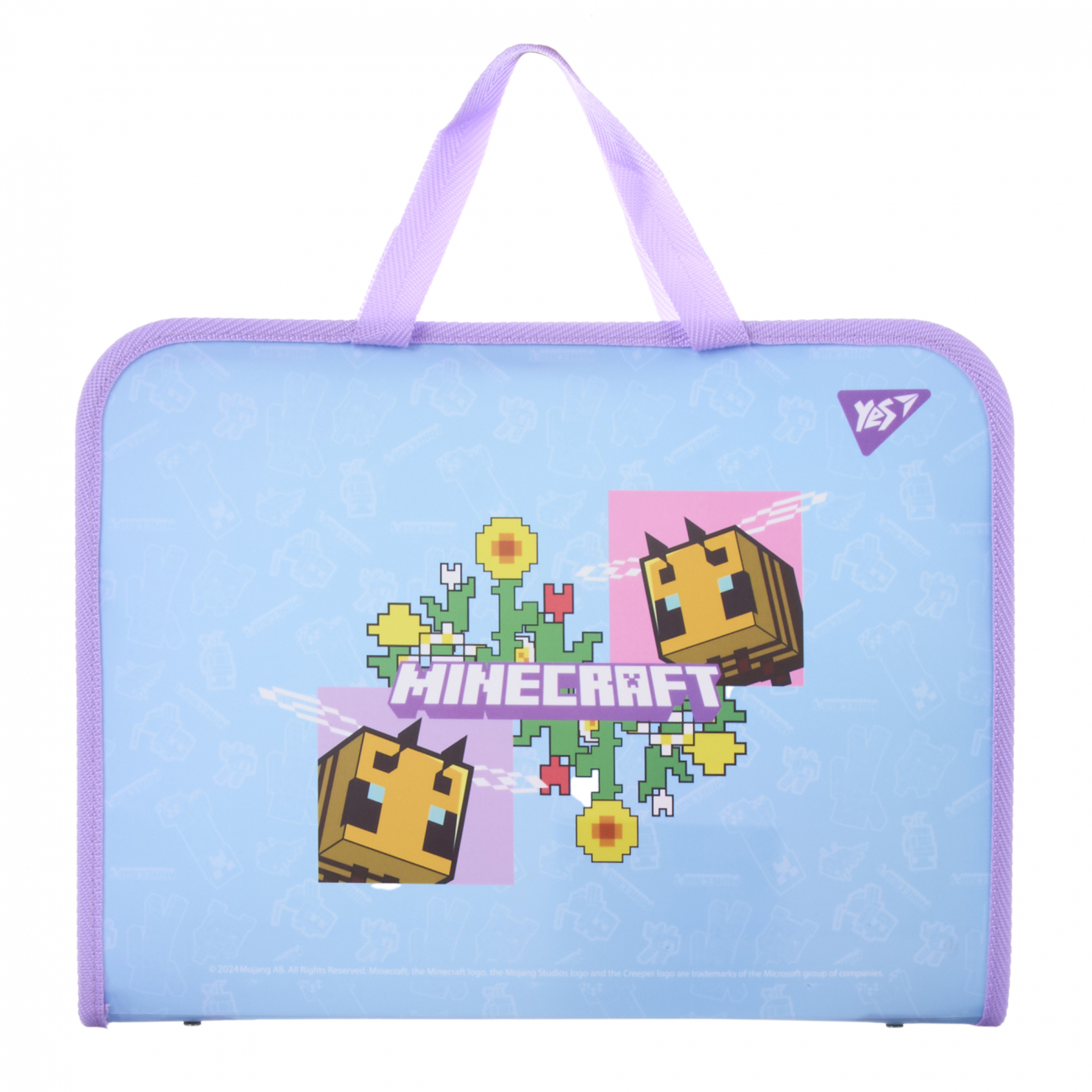 Папка-портфель Yes "Minecraft. Spring" FC на блискавці, з тканинними ручками, 492313 1