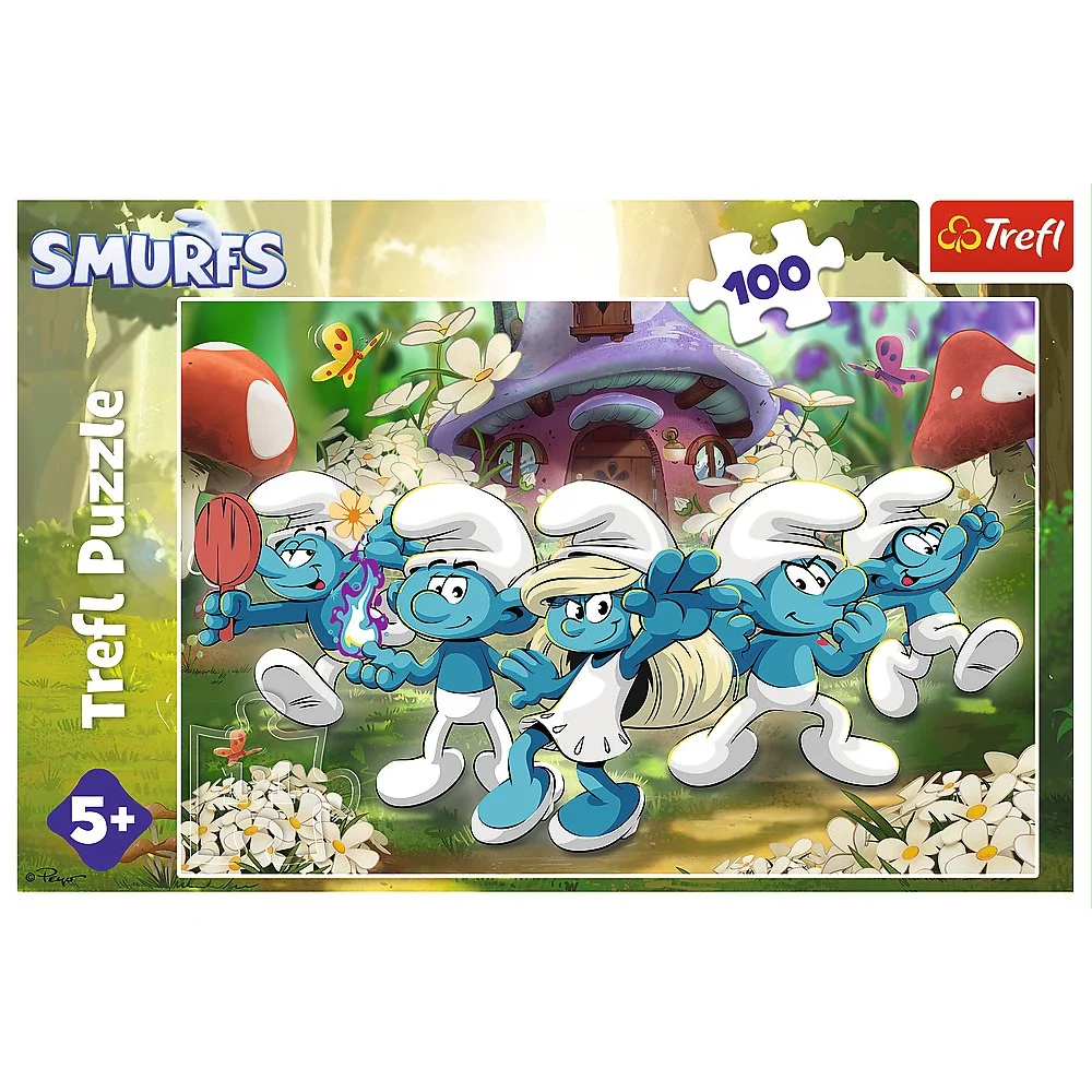 Пазл "100" - The Smurfs Зустріч зі смурфами, 22575, Trefl 1