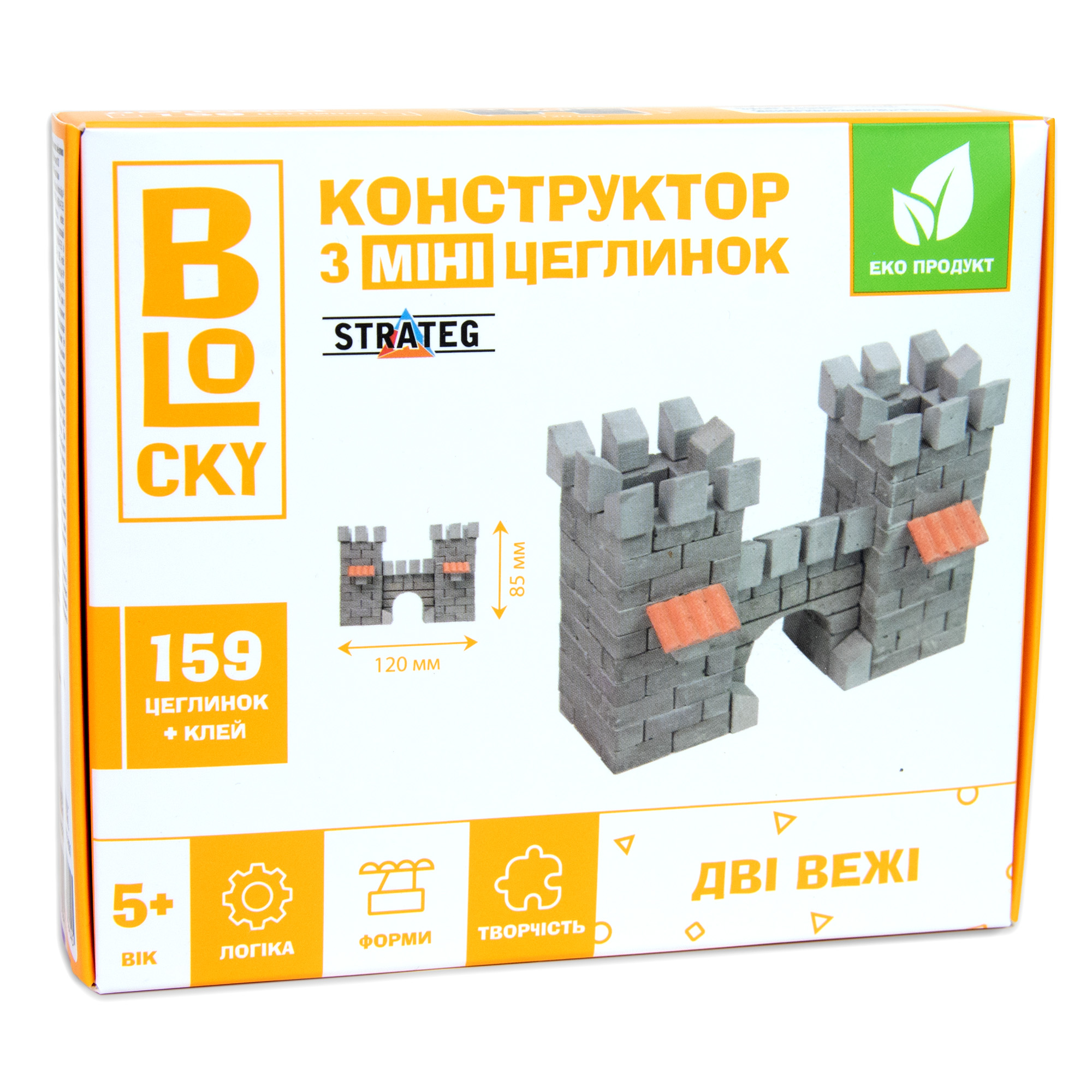 Строительный набор для творчества из мини-кирпичиков BLOCKY "Две башни" Strateg, 31021