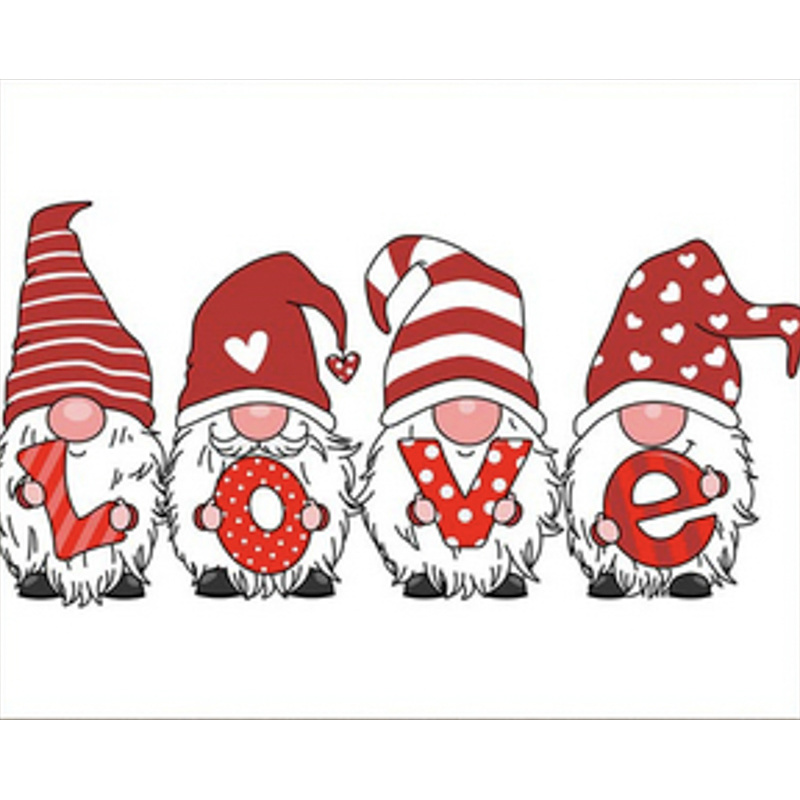 Алмазная мозаика "Gnomes with love lettering" 40*50 см, SK86016, ТМ "Strateg"