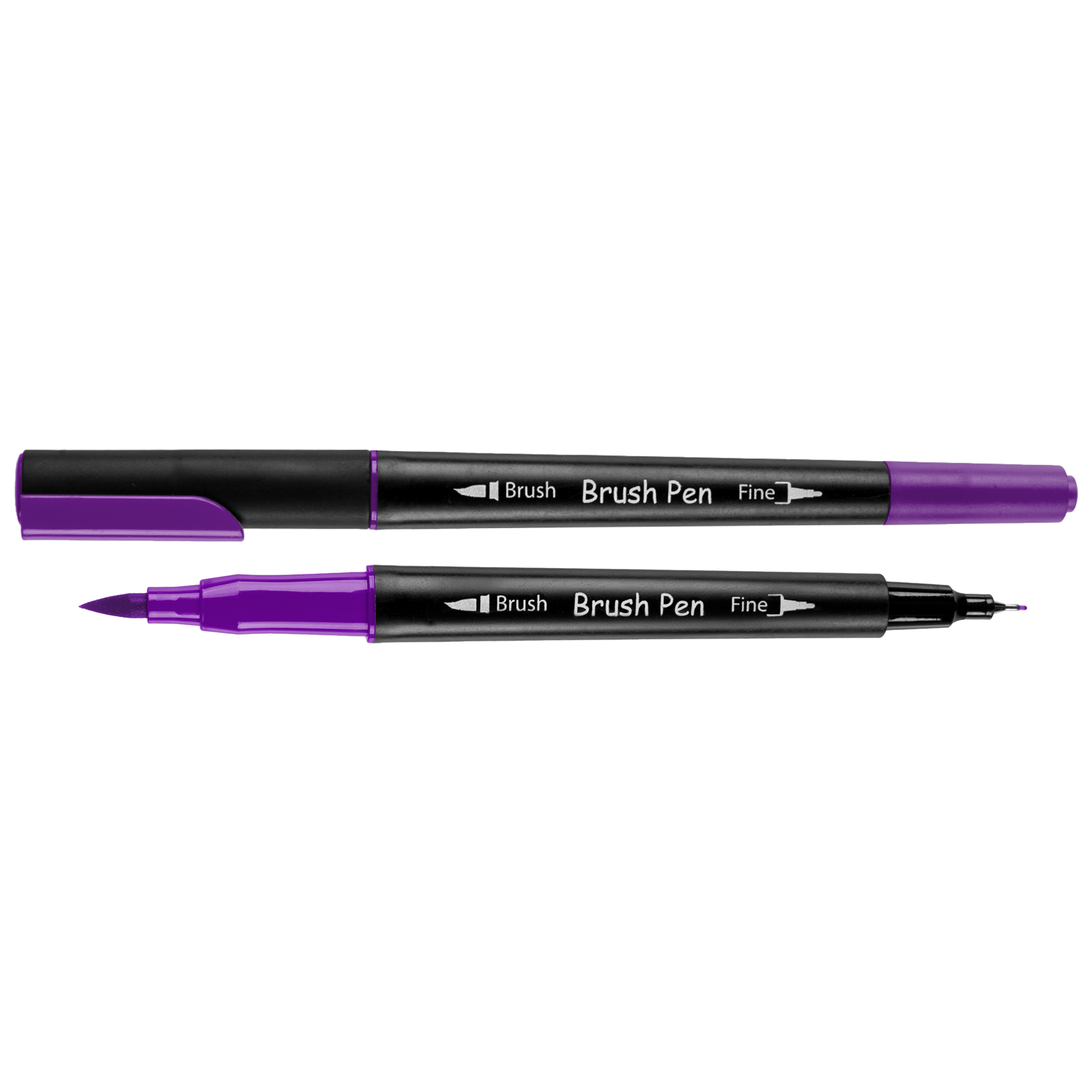 Маркер акварельный SANTI "Brush Pen" SW-08, фиолетовый, двусторонний, 391008 1