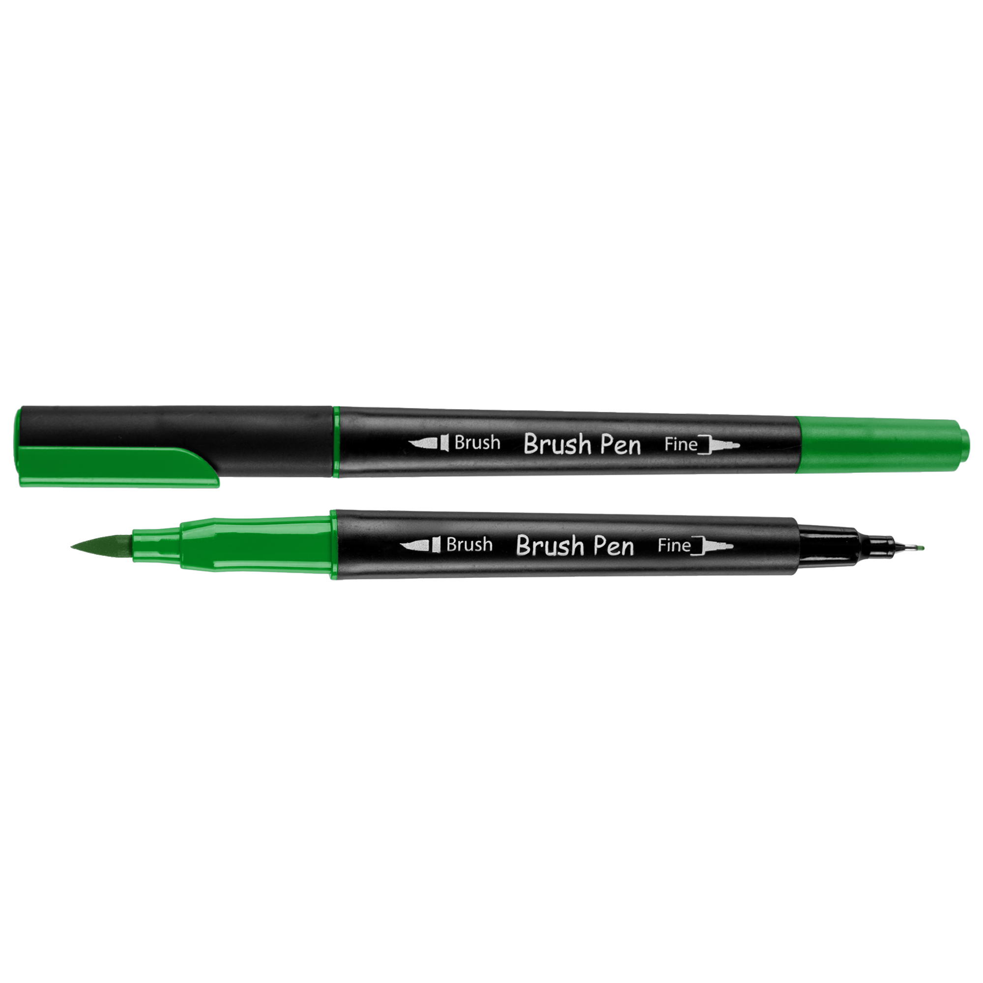 Маркер акварельный SANTI "Brush Pen" SW-19, зеленый, двусторонний, 391019 1