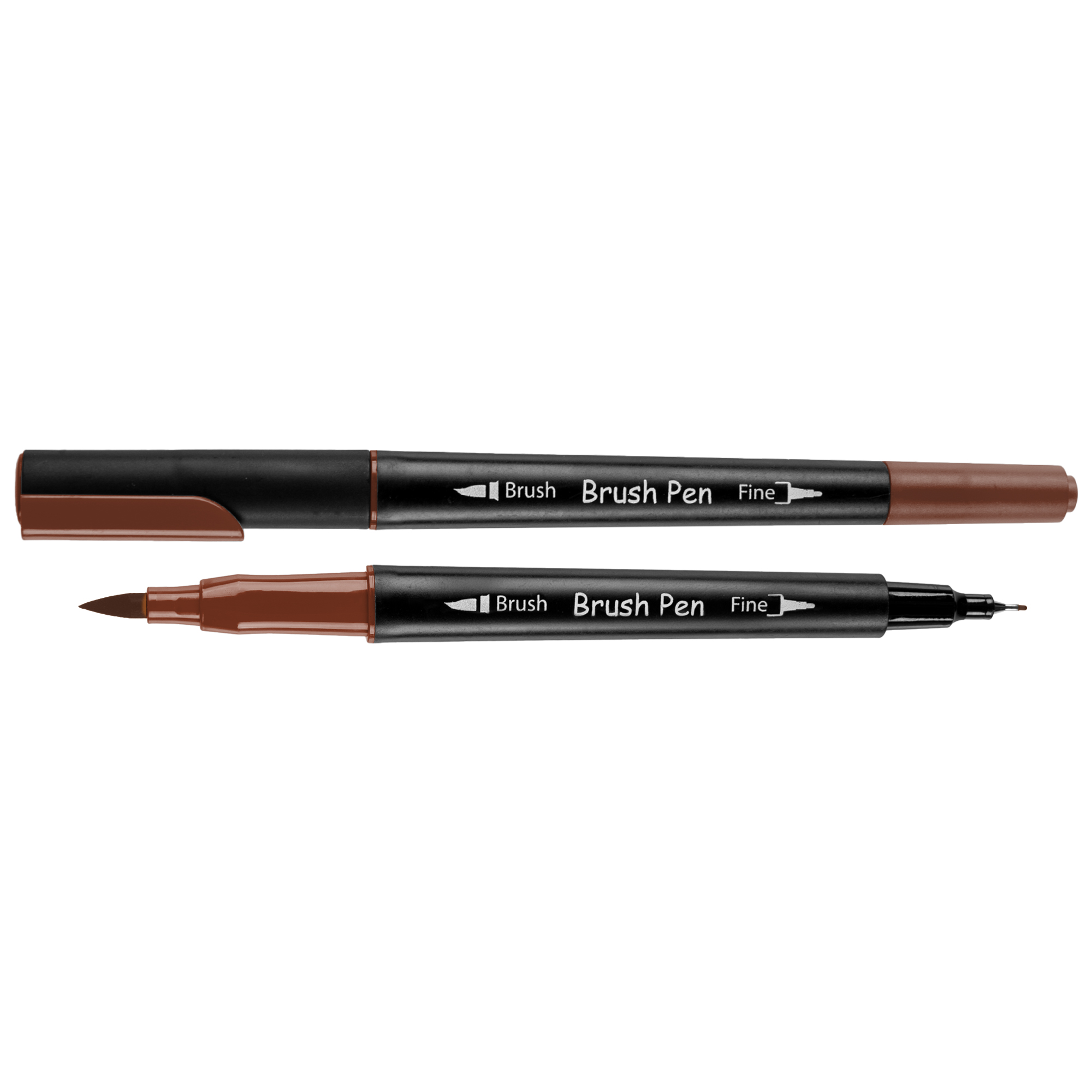 Маркер акварельный SANTI "Brush Pen" SW-23, темно-коричневый, двусторонний, 391023 1