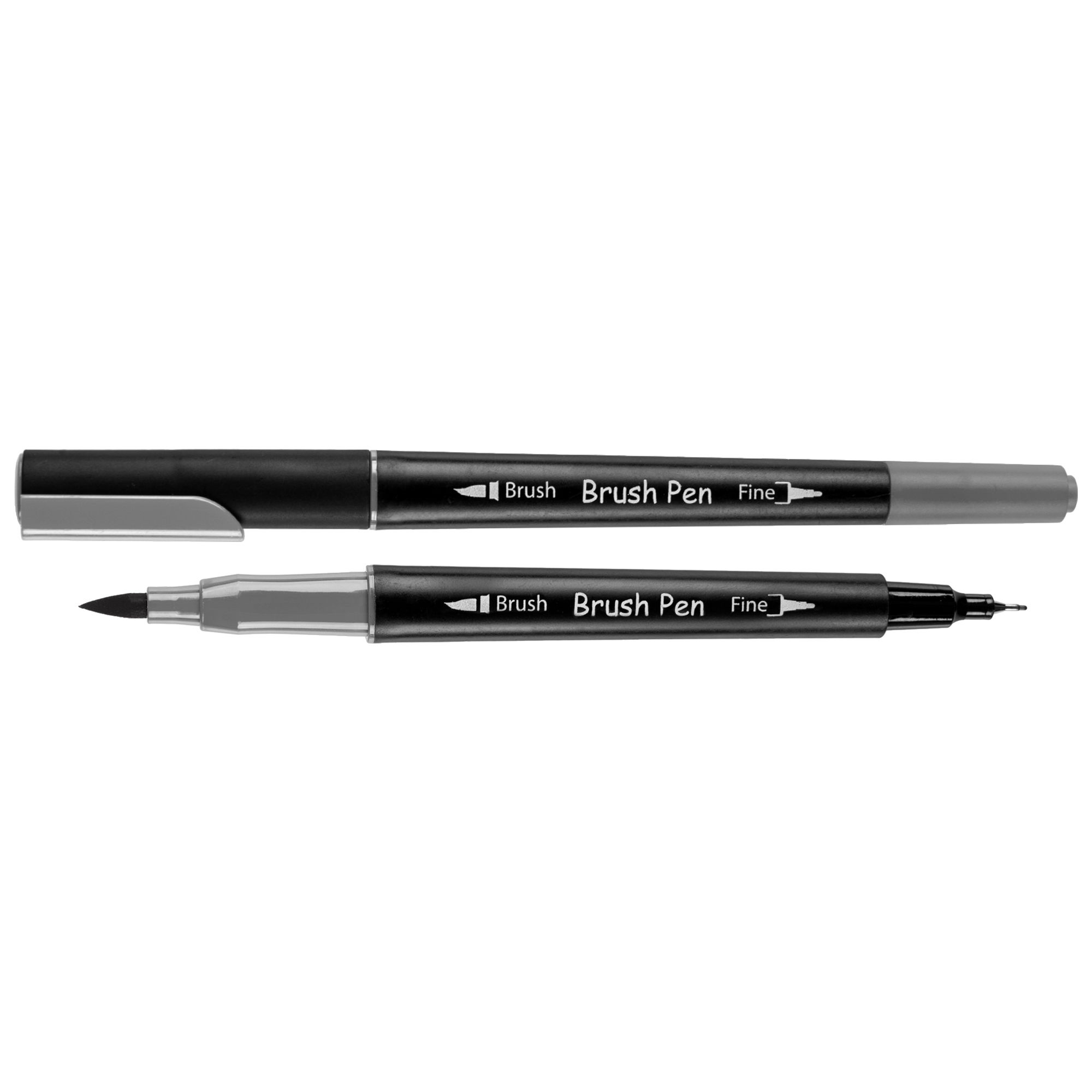 Маркер акварельный SANTI "Brush Pen" SW-25, серый, двусторонний, 391025 1