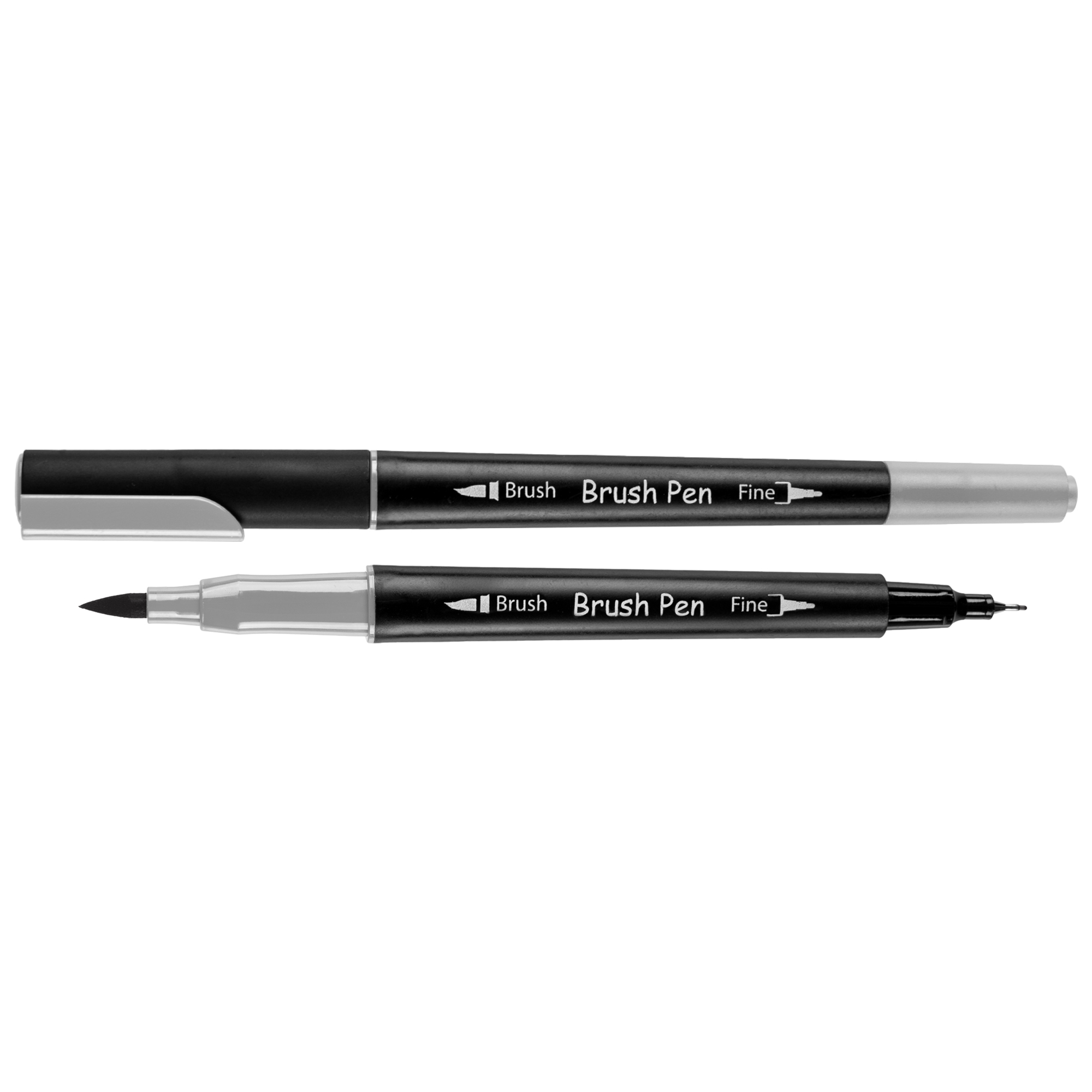 Маркер акварельный SANTI "Brush Pen" SW-26, светло-серый, двусторонний, 391026 1