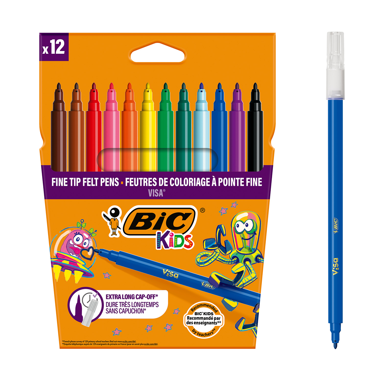 Фломастери 12 кол. Віза 880, 888695, Bic
