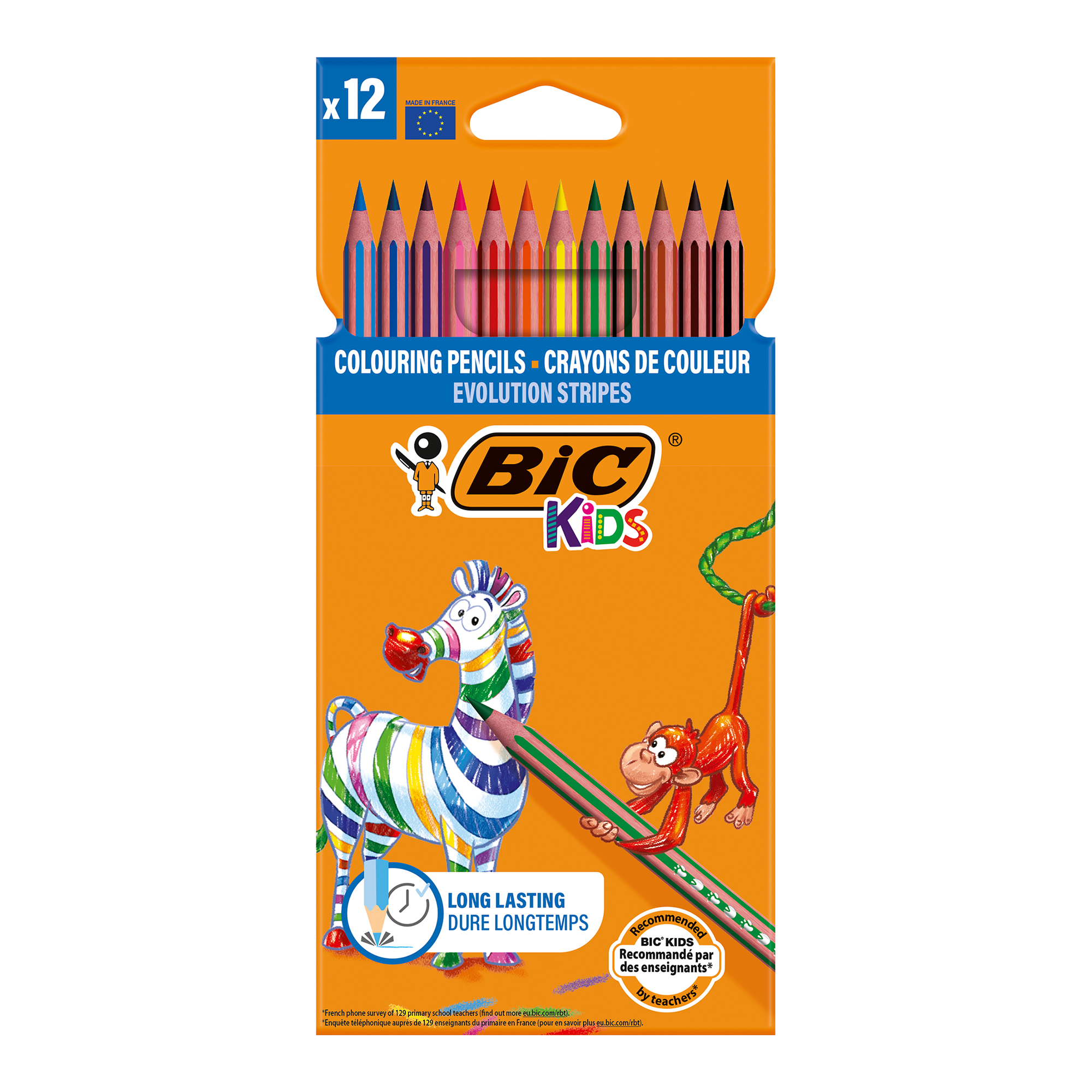 Набір олівців 12 кол. Kids Еволюшн Страйпс, bc9505221 BIC