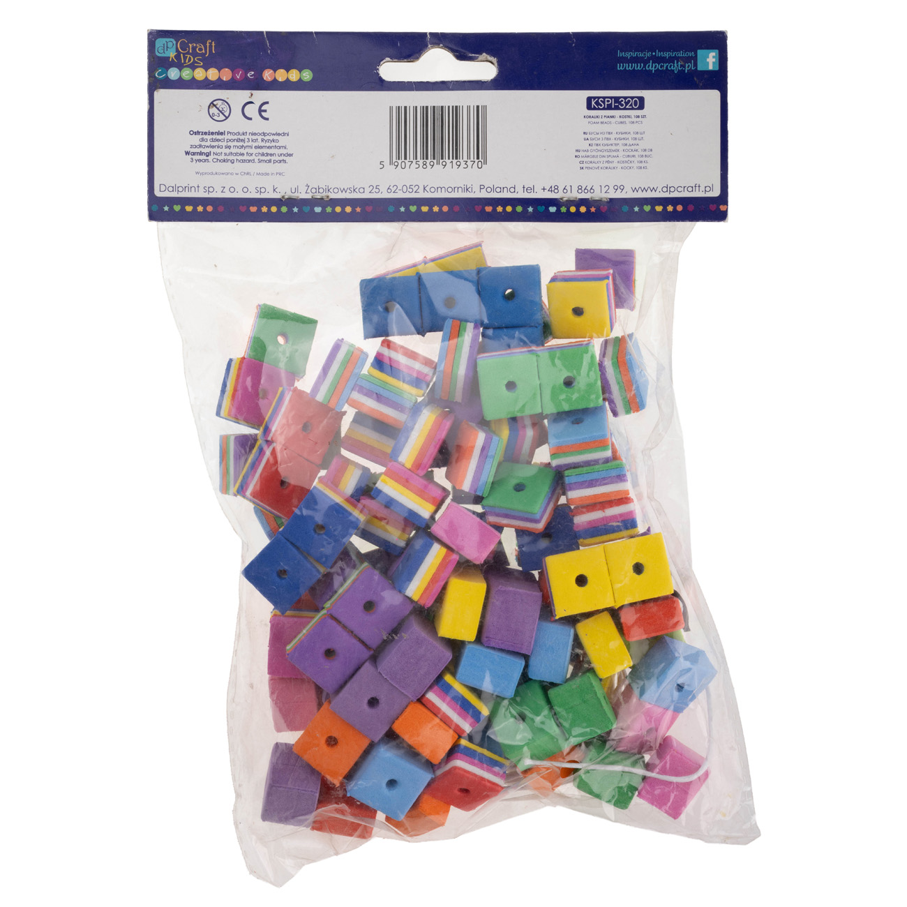 Декоративные элементы Бусины из ПВХ - Кубики 108 шт, KSPI-320 DpCraft 1