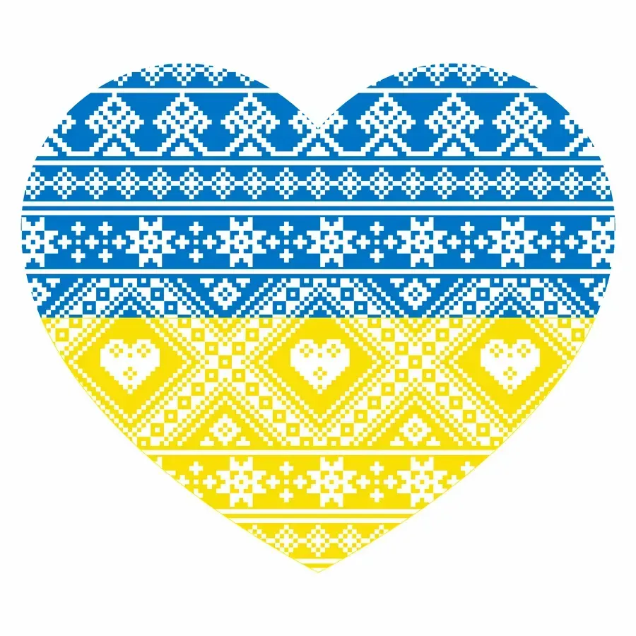 Холст на картоне с контуром, Патриотические "Сердце Украины", 30*30, хлопок, акрил, Rosa Start 1