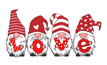 Набір з алмазною мозаїкою "Gnomes with love lettering" 40*50 см, SK86016, ТМ "Strateg"
