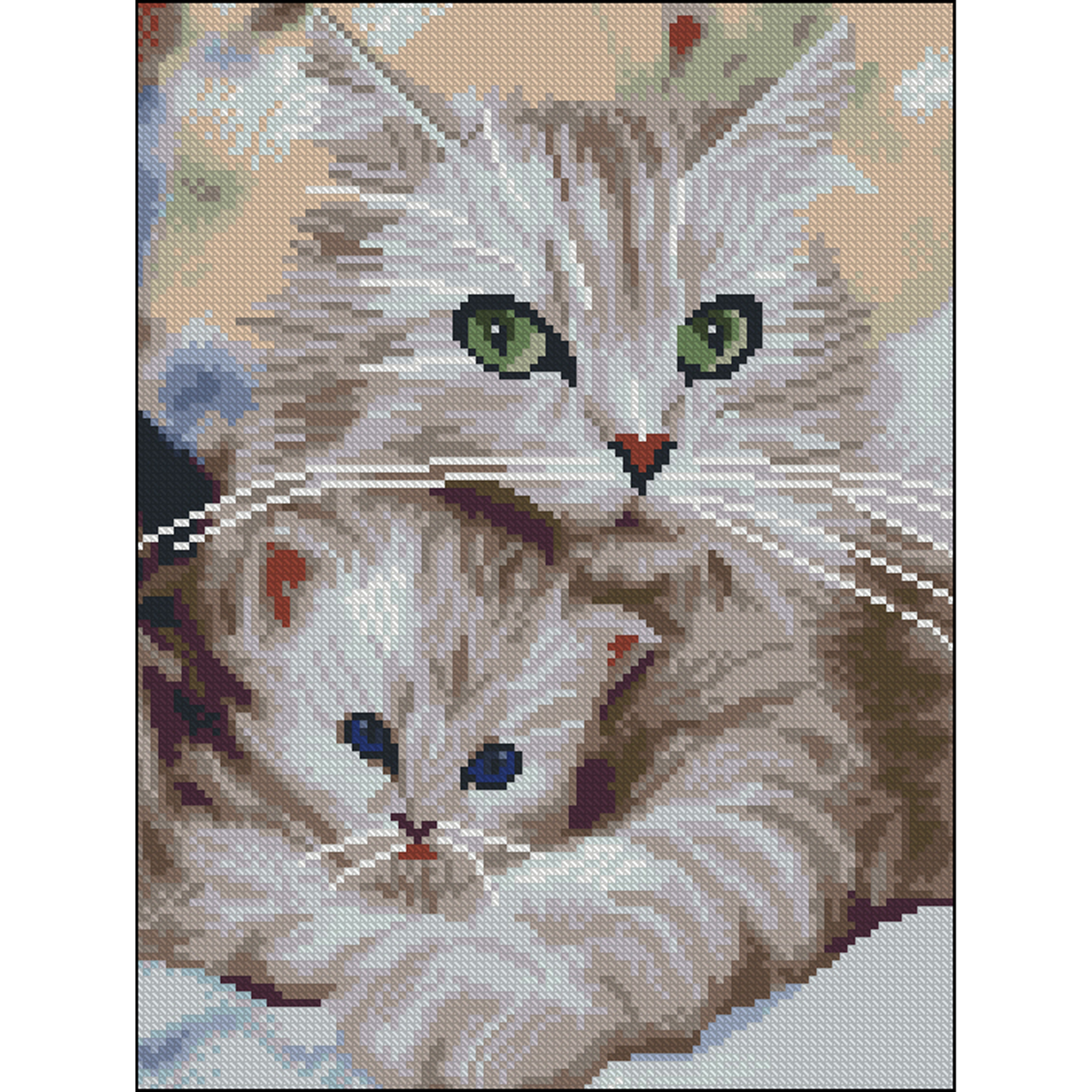 Алмазная мозаика "Котики" 30*40 см без подрамника, ZAV3040-9, ТМ "Strateg"