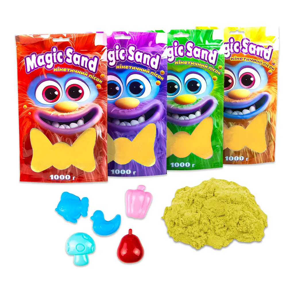 Кинетический песок Magic sand в пакете, желтый, 1 кг, 39404-5 2
