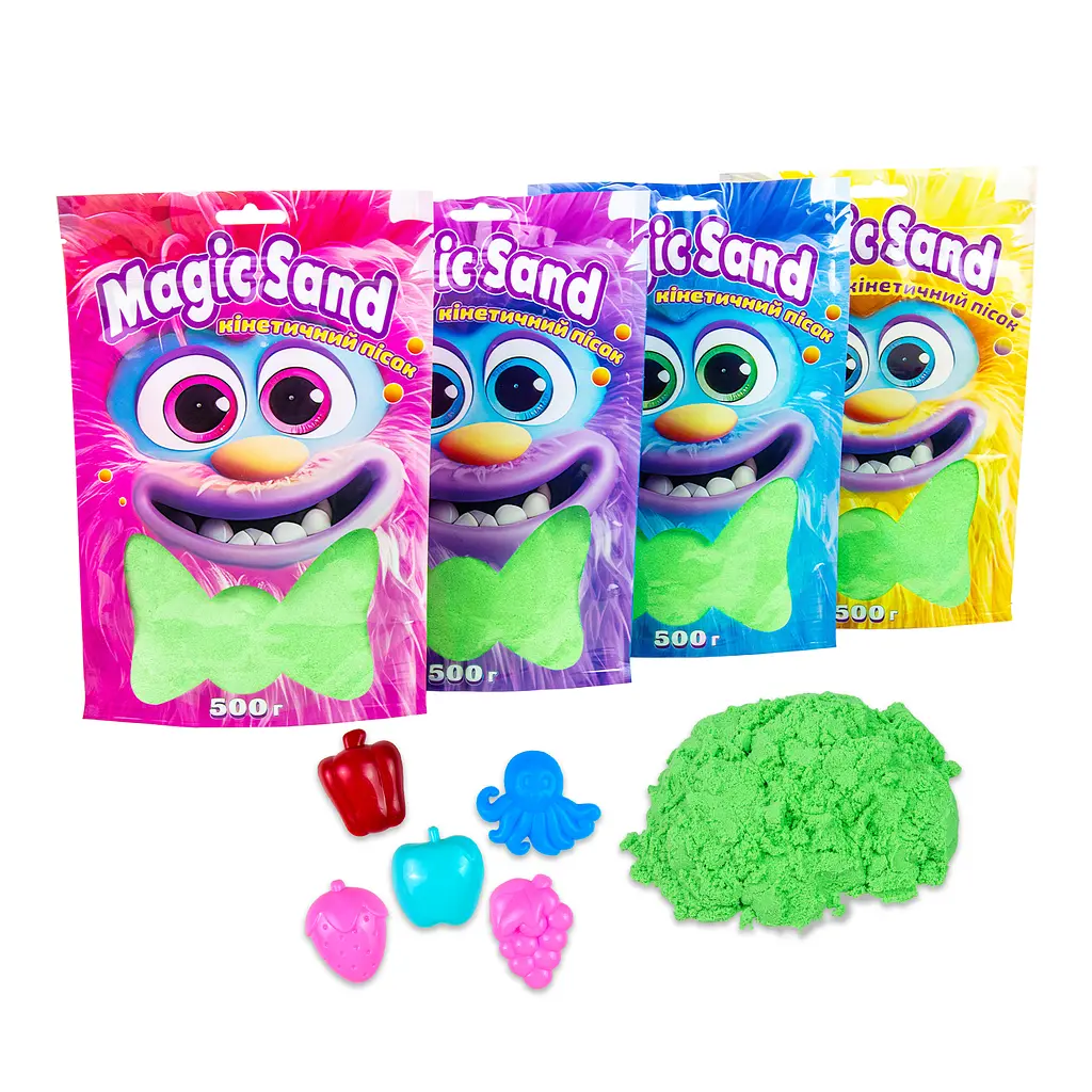 Кинетический песок Magic sand в пакете, зеленый, 0,500 кг, 39403-2 2