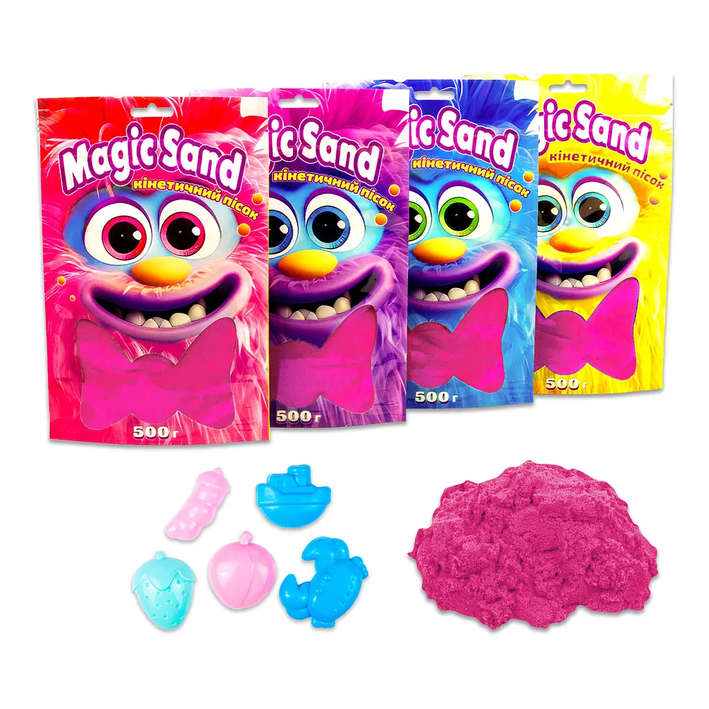 Кинетический песок Magic sand в пакете, розовый, 0,500 кг, 39403-8 2