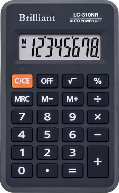 Калькулятор Brilliant кишеньковий LC-310NR  8р., 1-пит, LC-310NR
