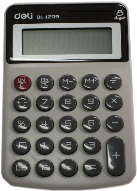 Калькулятор кишеньковий, сірий, 1209, Deli, 39829