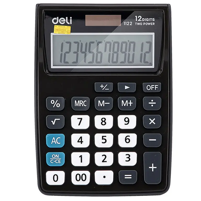 Калькулятор бухг. чорний, 1122Е, Deli, 50328