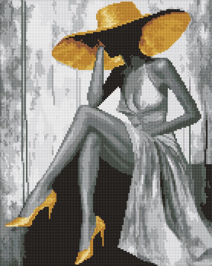 Алмазная мозаика "Золотая дама" 40*50 см, AMO8243, ТМ "Ideyka"