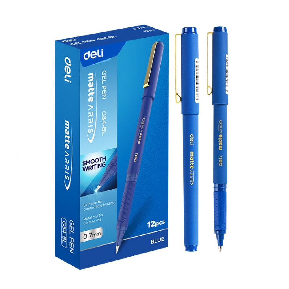 Ручка гелевая Deli EG84-BL, 0.7 мм, синяя, 86858
