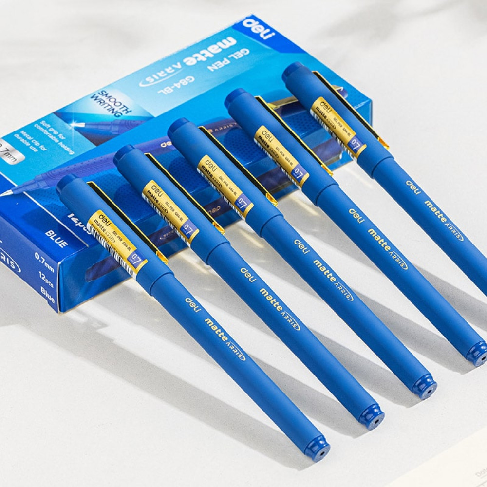 Ручка гелевая Deli EG84-BL, 0.7 мм, синяя, 86858 1