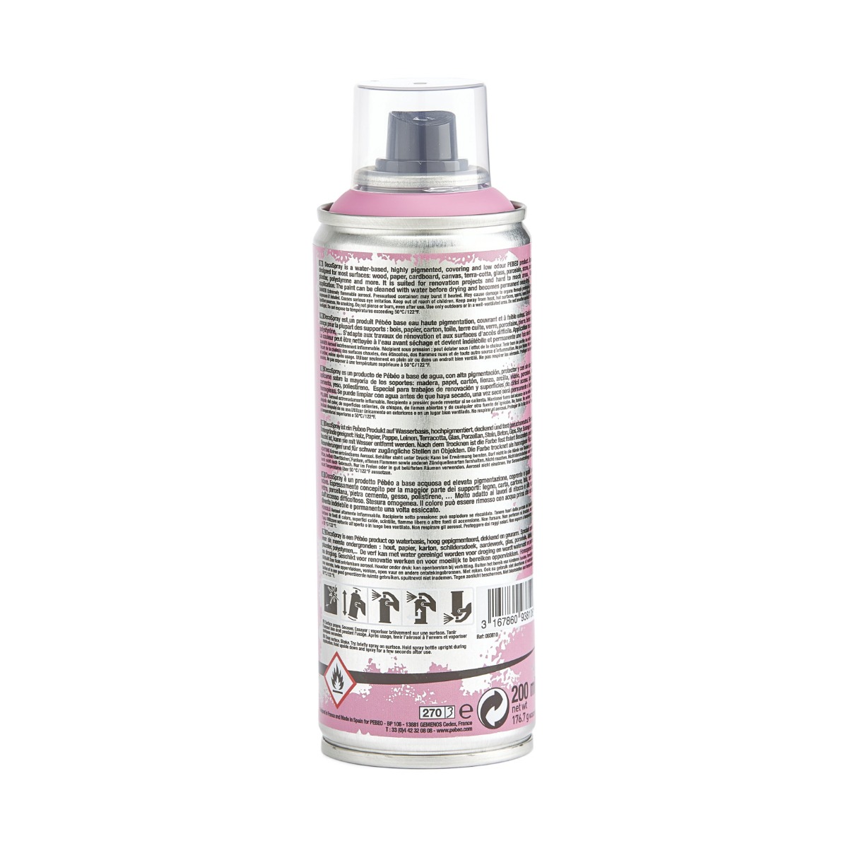 Краска-спрей акриловая DecoSpray 200 мл, бенгальский розовый, 810 ТМ "Pebeo" 2