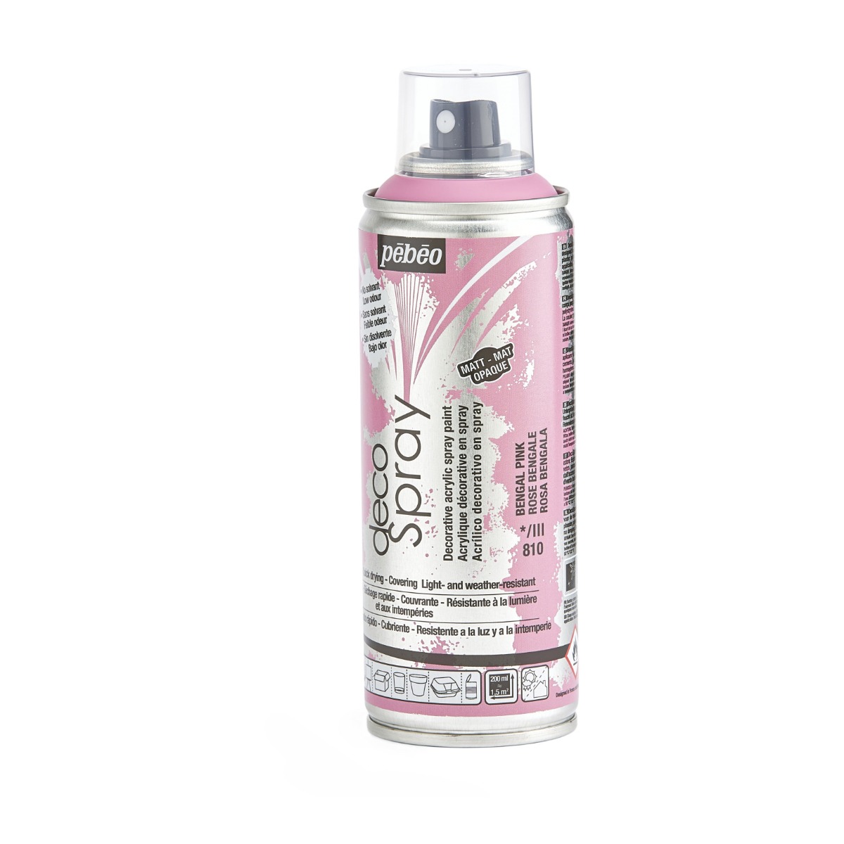 Краска-спрей акриловая DecoSpray 200 мл, бенгальский розовый, 810 ТМ "Pebeo" 3