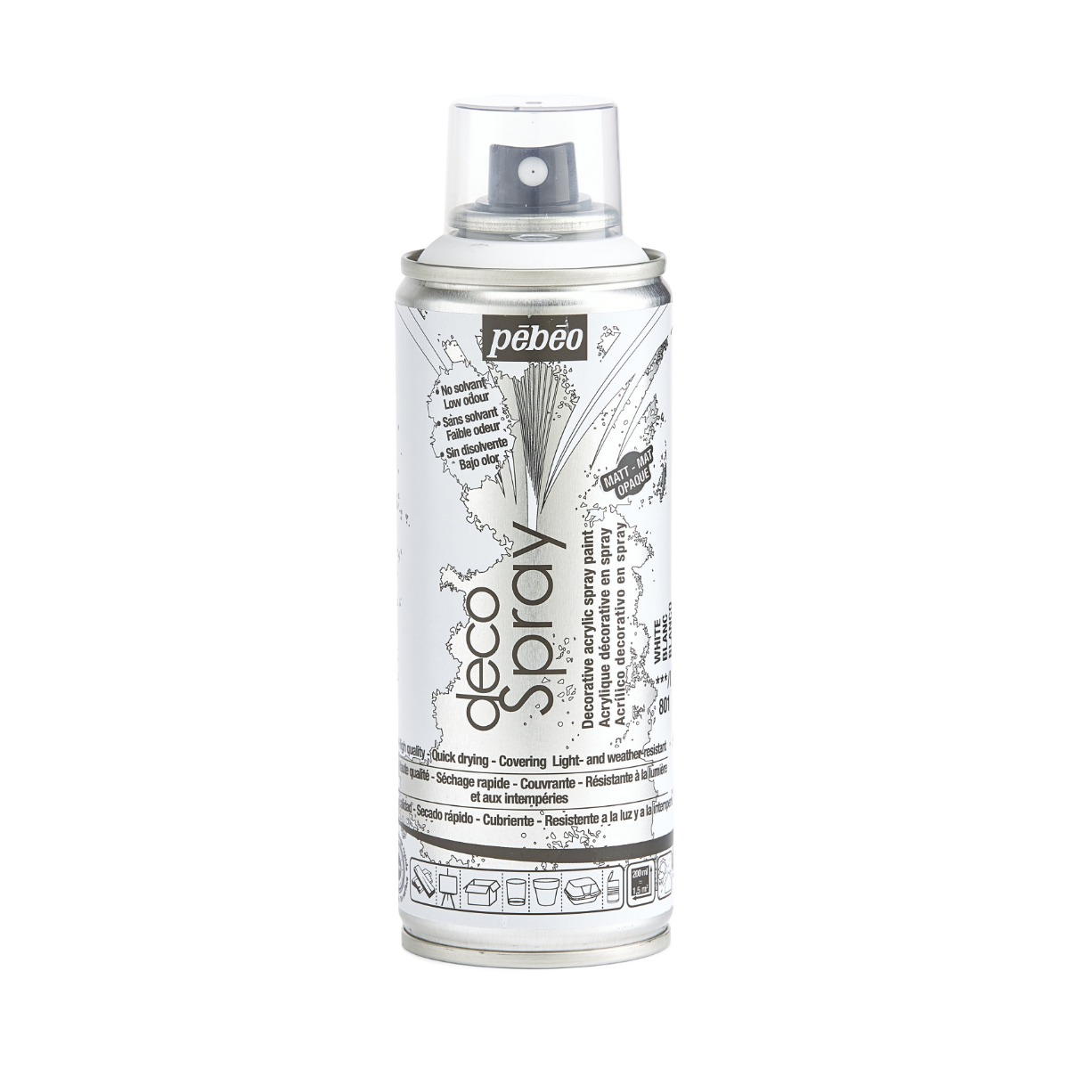 Краска-спрей акриловая DecoSpray 200 мл, белый, 801 ТМ "Pebeo" Краска-спрей акриловая DecoSpray 200 мл, белый, 801 ТМ "Pebeo"