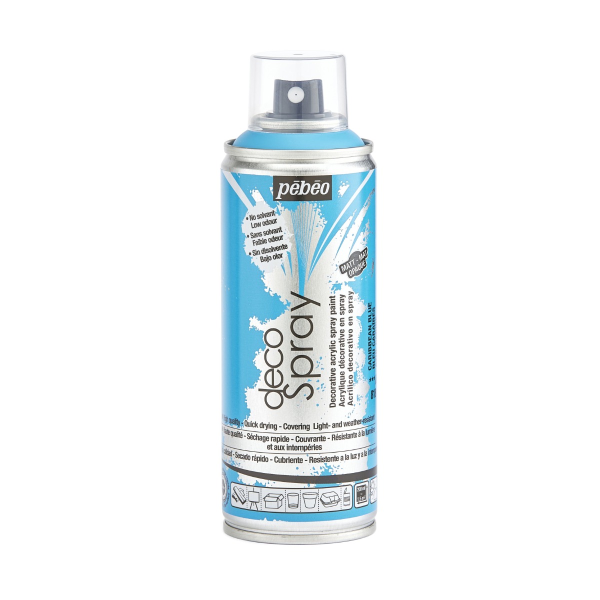 Фарба-спрей акрилова DecoSpray 200 мл, карибський блакитний, 818 ТМ "Pebeo" Фарба-спрей акрилова DecoSpray 200 мл, карибський блакитний, 818 ТМ "Pebeo"
