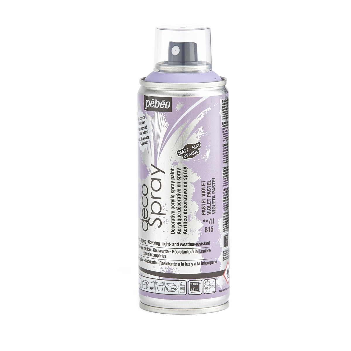 Фарба-спрей акрилова DecoSpray 200 мл, пастельний фіолетовий, 815 ТМ "Pebeo" 3