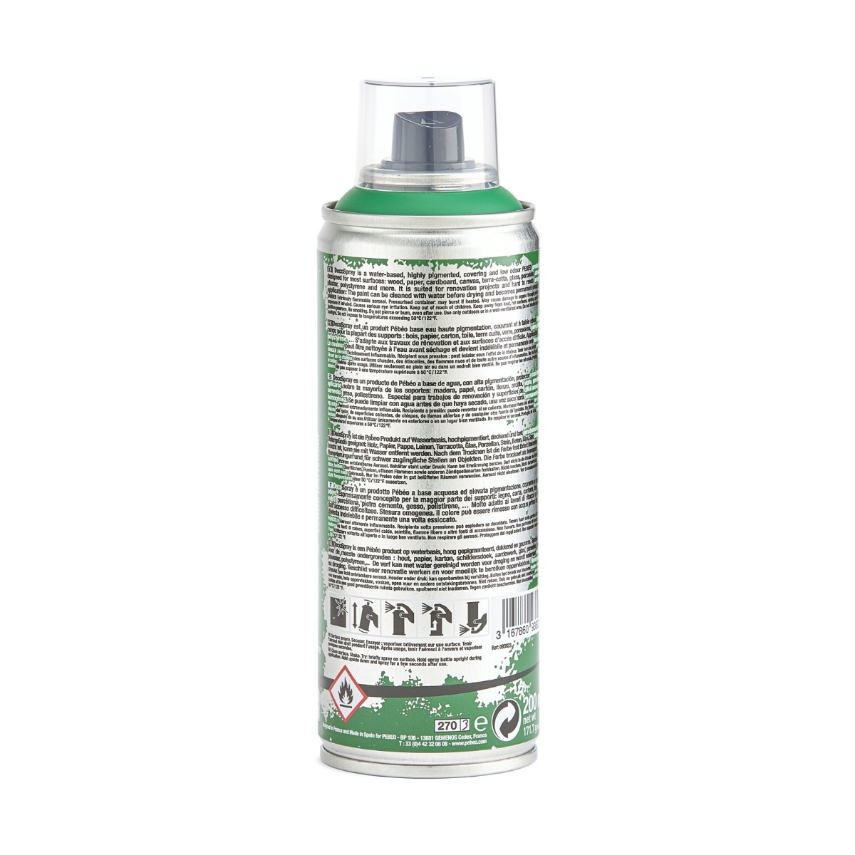 Фарба-спрей акрилова DecoSpray 200 мл, різдвяний зелений, 823 ТМ "Pebeo" 2