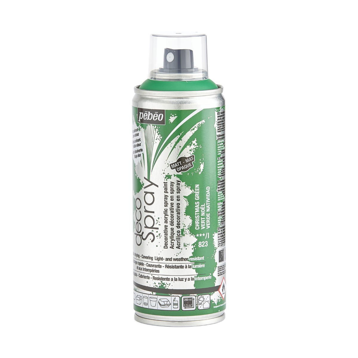 Фарба-спрей акрилова DecoSpray 200 мл, різдвяний зелений, 823 ТМ "Pebeo" 3