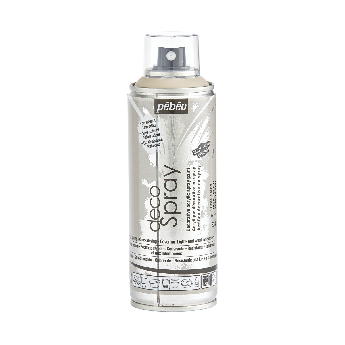 Фарба-спрей акрилова DecoSpray 200 мл, світлий сіро-коричневий, 824 ТМ "Pebeo" Фарба-спрей акрилова DecoSpray 200 мл, світлий сіро-коричневий, 824 ТМ "Pebeo"