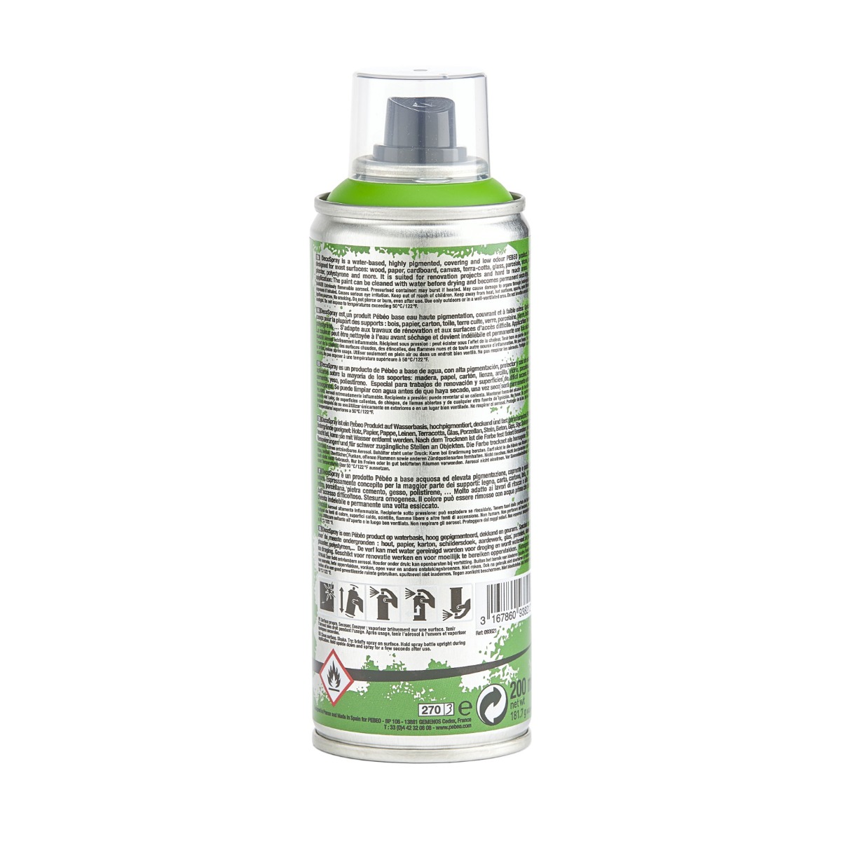 Фарба-спрей акрилова DecoSpray 200 мл, світло-зелений, 821 ТМ "Pebeo" 2