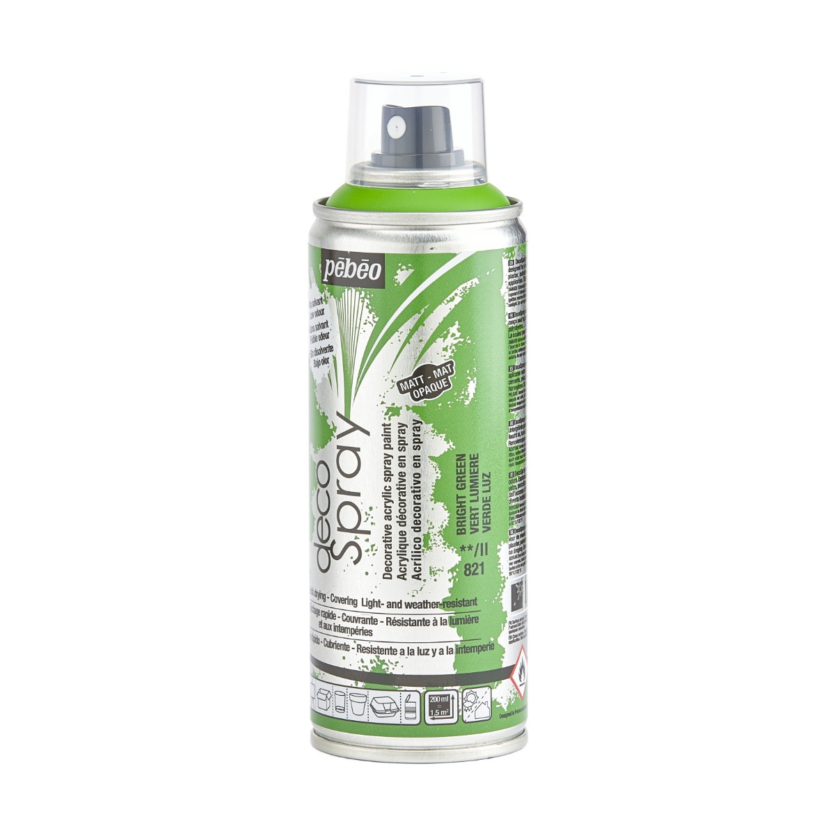 Фарба-спрей акрилова DecoSpray 200 мл, світло-зелений, 821 ТМ "Pebeo" 3