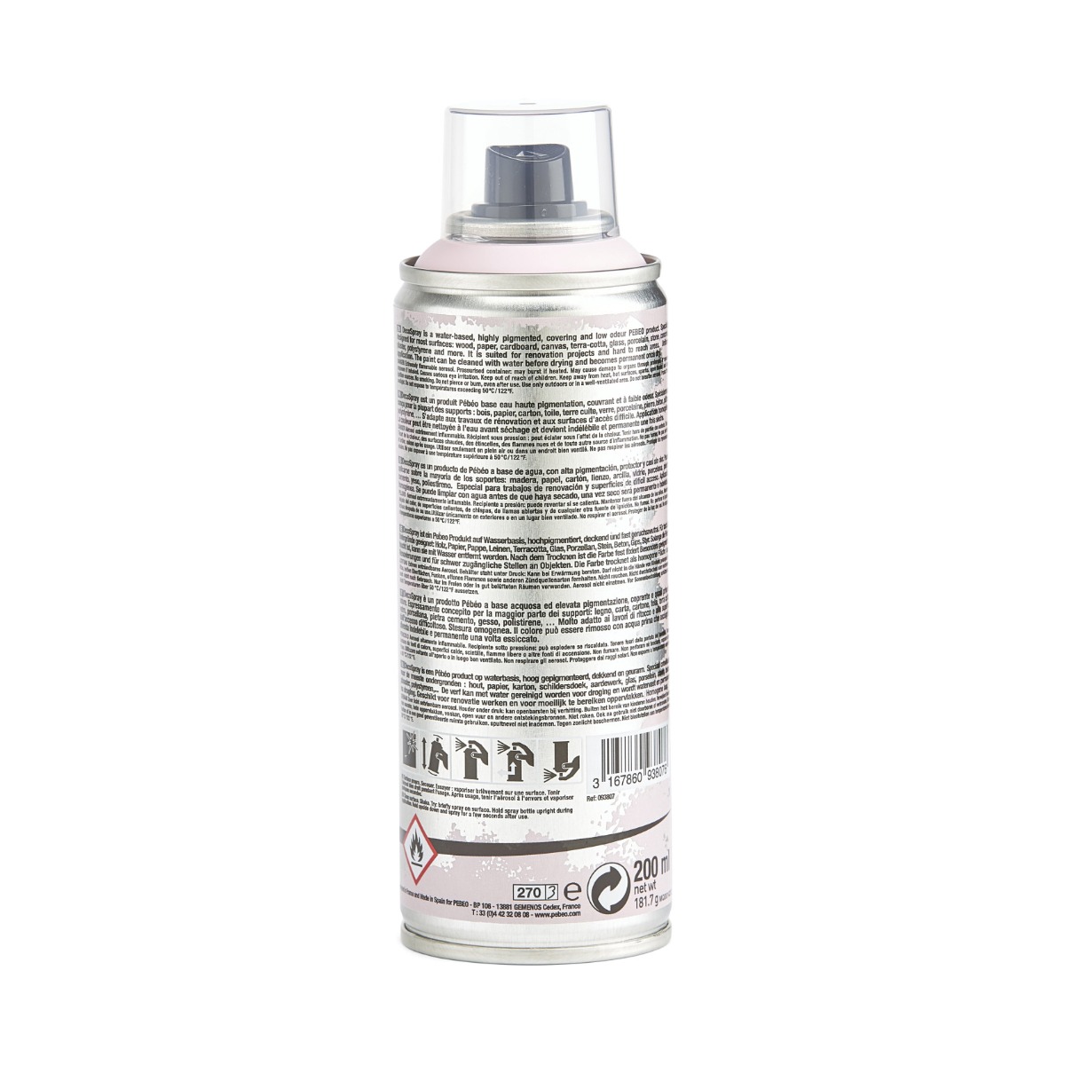 Фарба-спрей акрилова DecoSpray 200 мл, світло-рожевий, 807 ТМ "Pebeo" 2