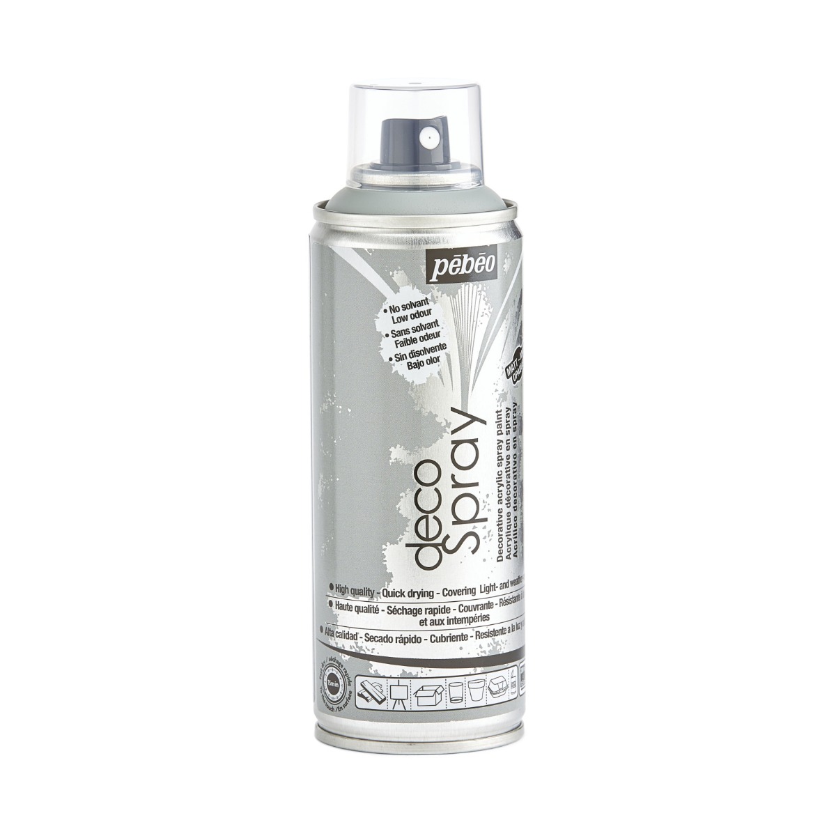 Фарба-спрей акрилова DecoSpray 200 мл, світло-сірий, 828 ТМ "Pebeo" 4