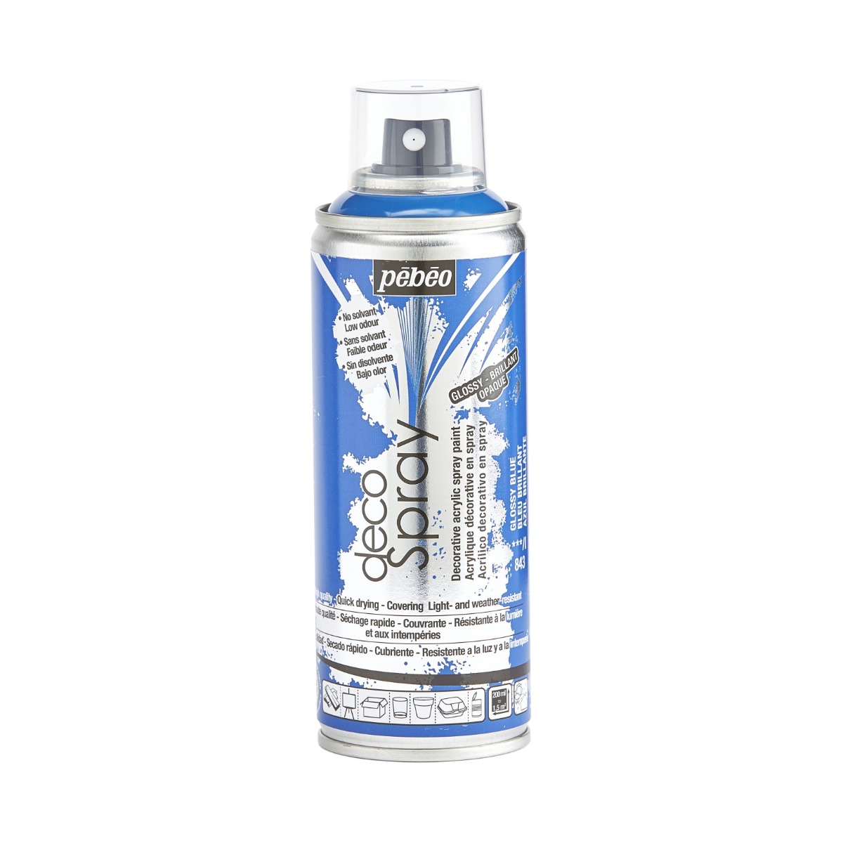 Фарба-спрей акрилова глянсова DecoSpray 200 мл, синій, 843 ТМ "Pebeo" Фарба-спрей акрилова глянсова DecoSpray 200 мл, синій, 843 ТМ "Pebeo"