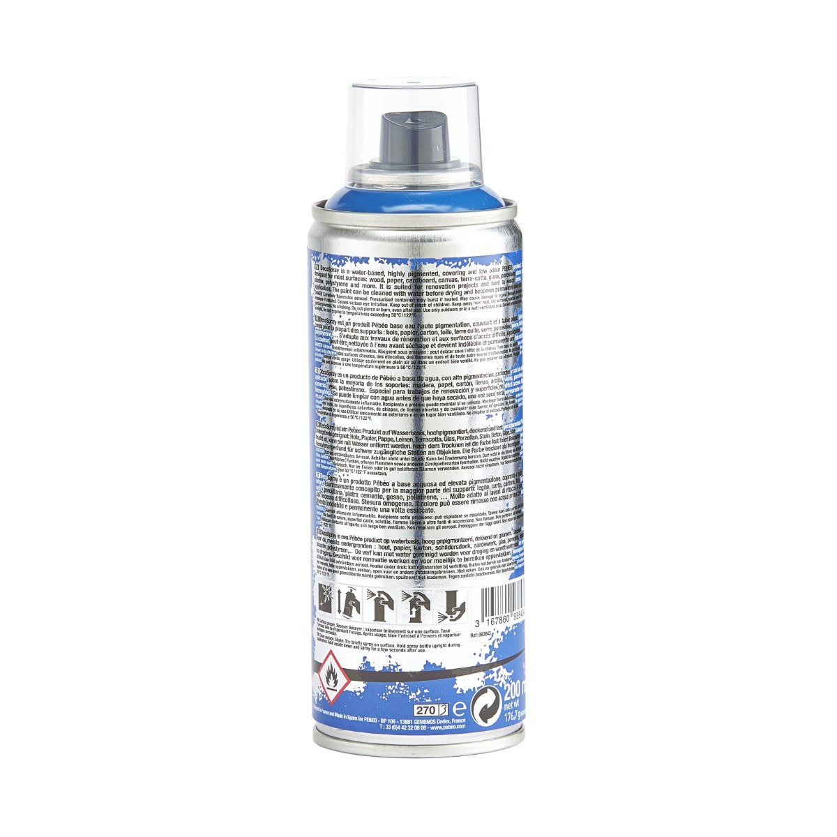 Краска-спрей акриловая глянсовая DecoSpray 200 мл, синий, 843 ТМ "Pebeo" 2