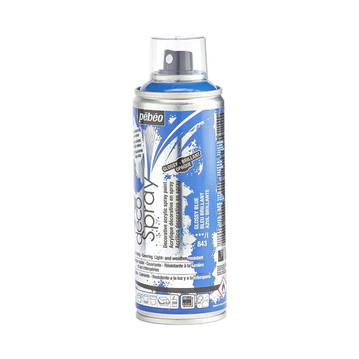 Краска-спрей акриловая глянсовая DecoSpray 200 мл, синий, 843 ТМ "Pebeo" 3