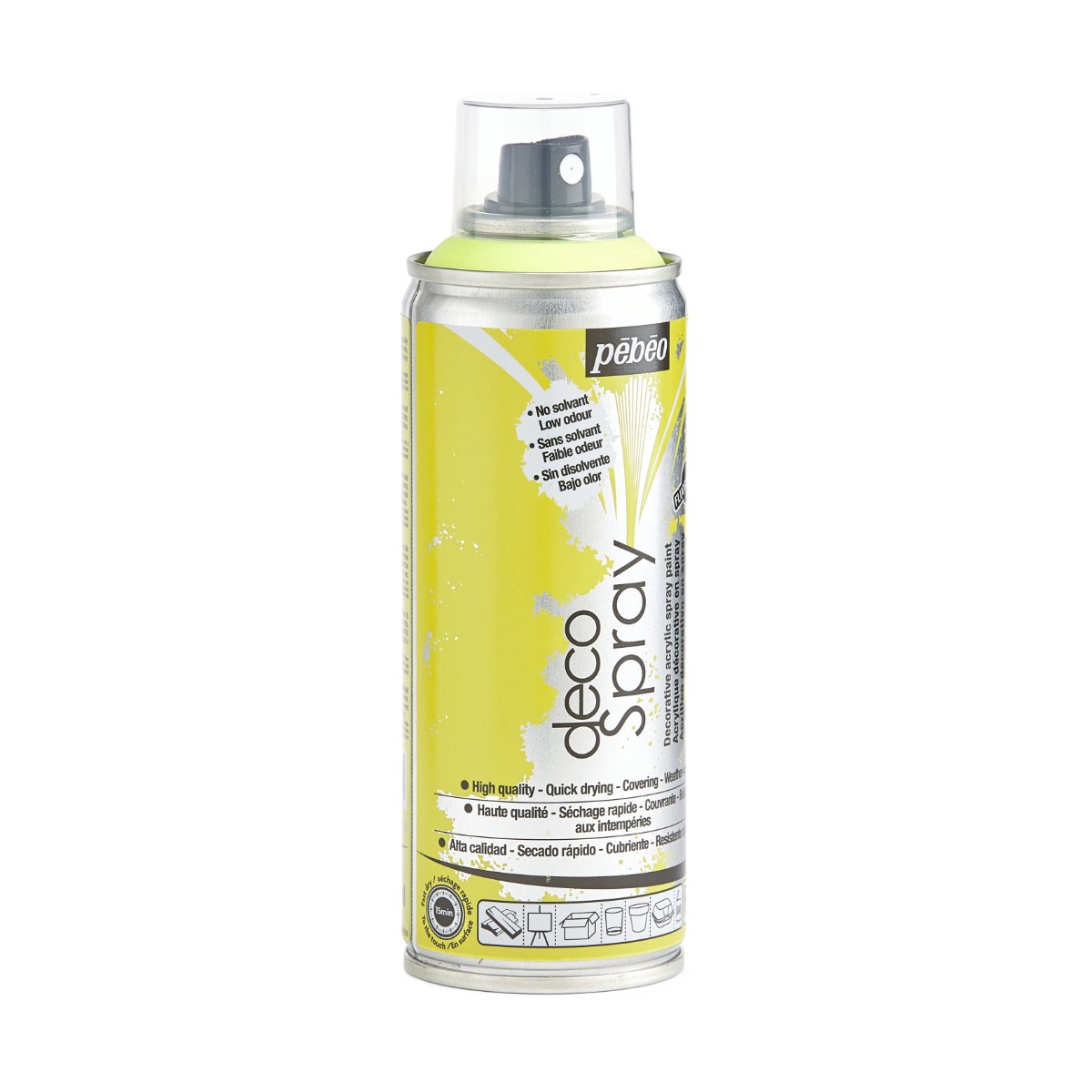 Фарба-спрей акрилова флуоресцентна DecoSpray 200 мл, жовтий, 851 ТМ "Pebeo" 4
