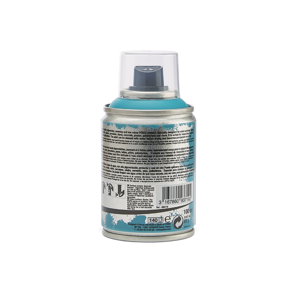 Краска-спрей акриловая DecoSpray 100 мл, бирюзовый, 719 ТМ "Pebeo" 2