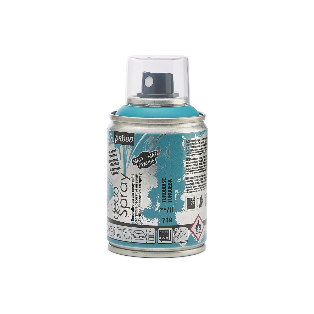 Краска-спрей акриловая DecoSpray 100 мл, бирюзовый, 719 ТМ "Pebeo" 3