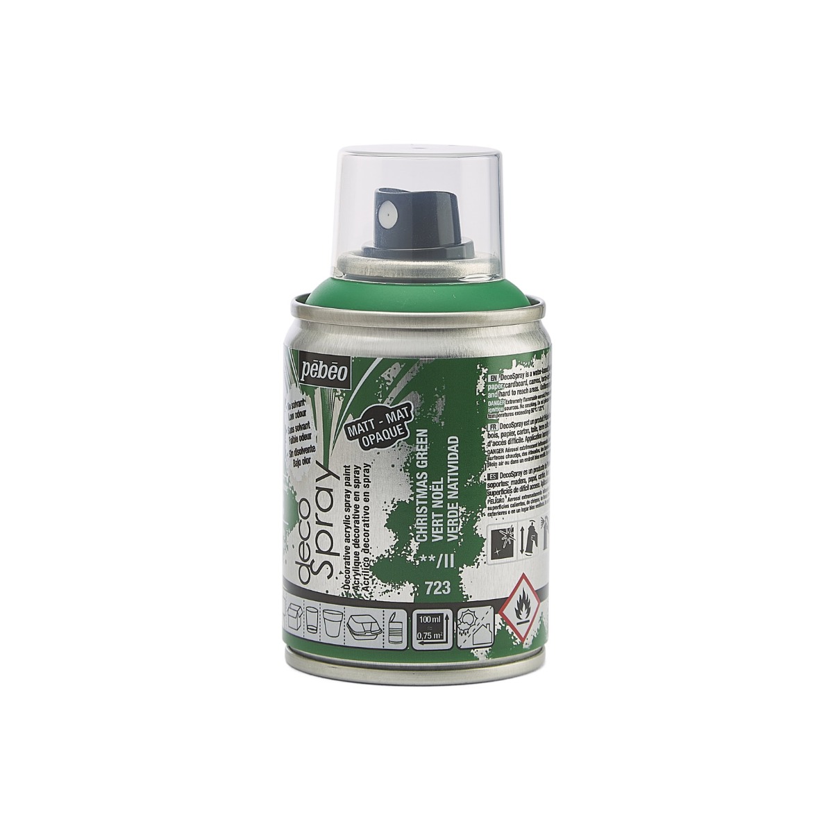 Краска-спрей акриловая DecoSpray 100 мл, рождественский зелёный, 723 ТМ "Pebeo" 3
