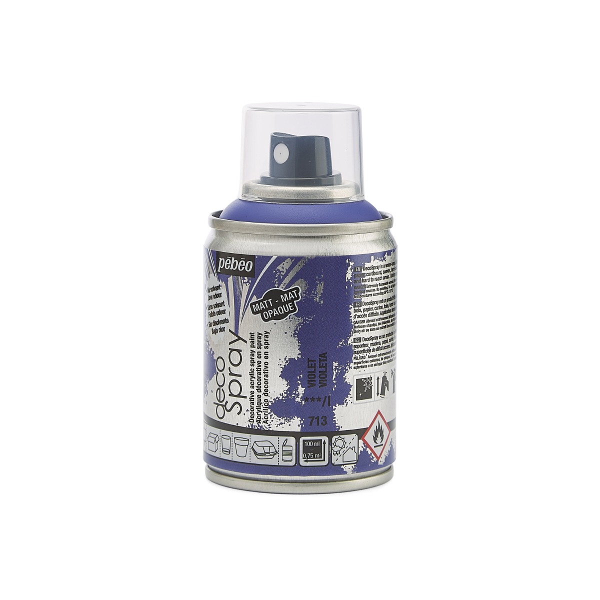 Краска-спрей акриловая DecoSpray 100 мл, фиолетовый, 713 ТМ "Pebeo" 3