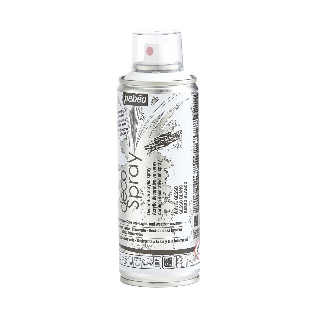 Фарба-спрей акрилова д/підготовки поверхонь DecoSpray 200 мл, білий, 094010 ТМ "Pebeo" 2