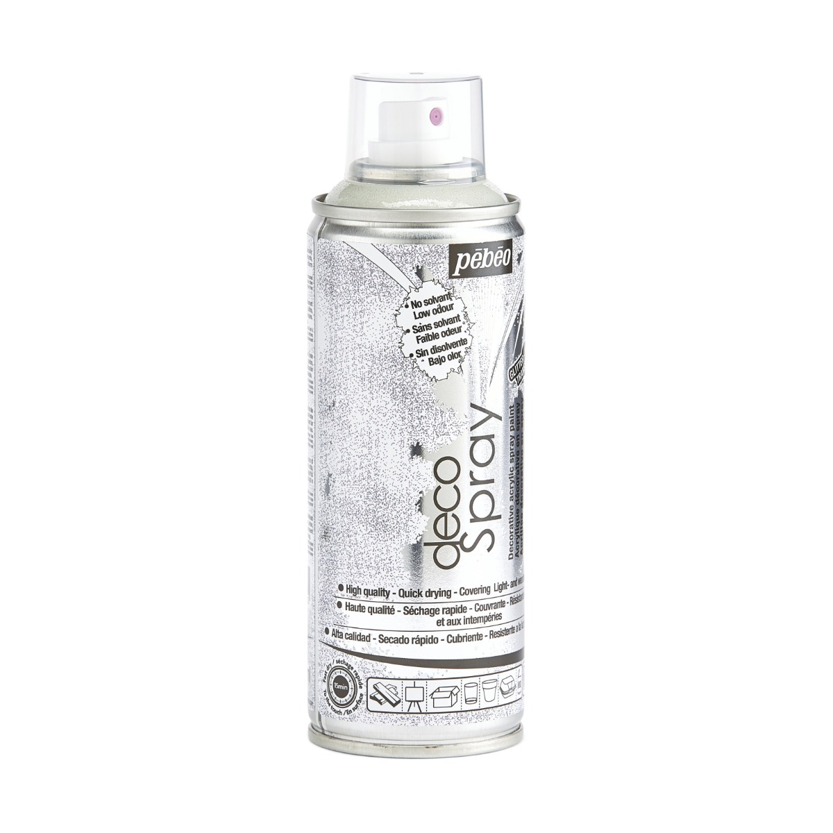 Краска-спрей акриловая с глиттером DecoSpray 200 мл, серебрянный, 892 ТМ "Pebeo" 4