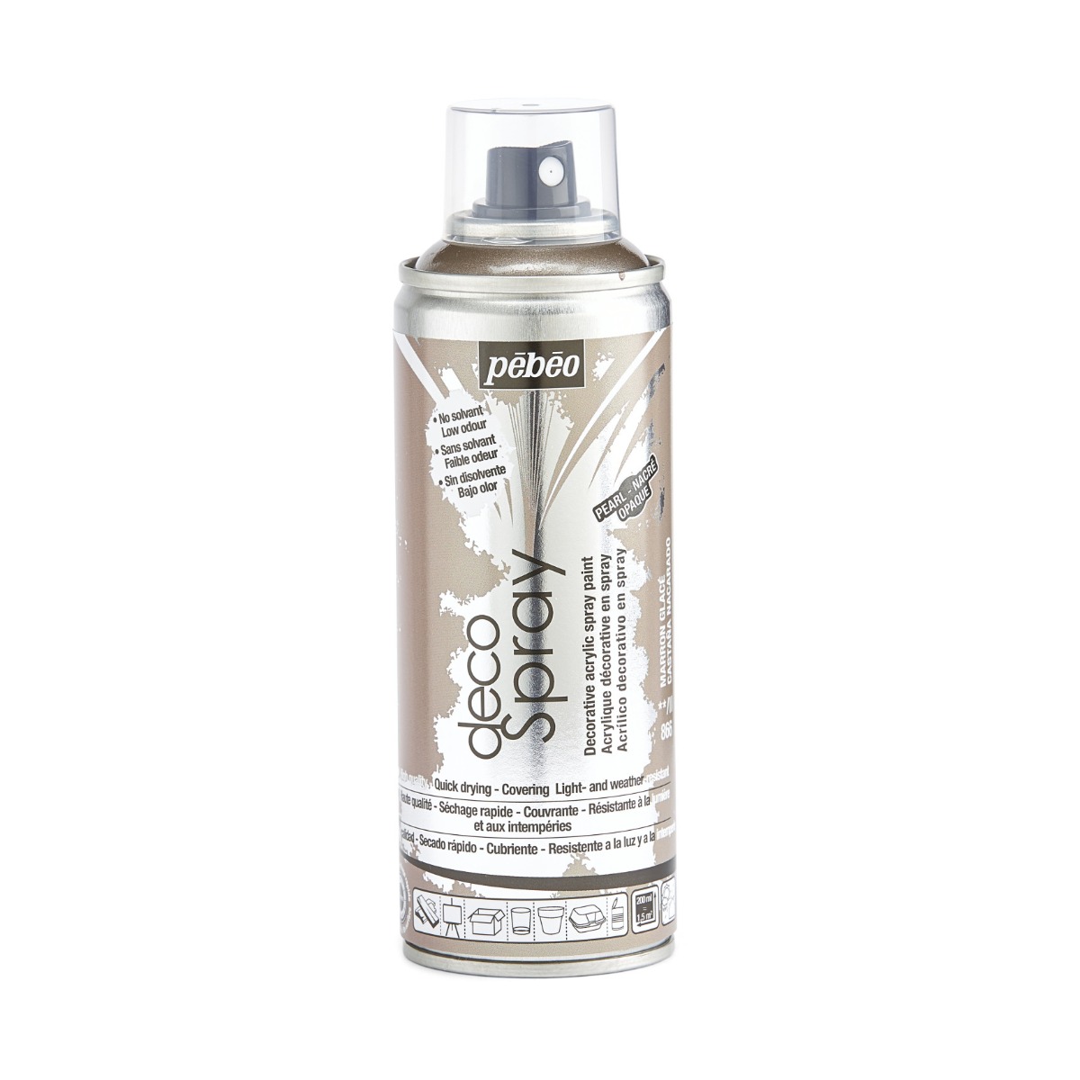 Фарба-спрей акрилова перламутрова DecoSpray 200 мл, каштановий, 866 ТМ "Pebeo" Фарба-спрей акрилова перламутрова DecoSpray 200 мл, каштановий, 866 ТМ "Pebeo"