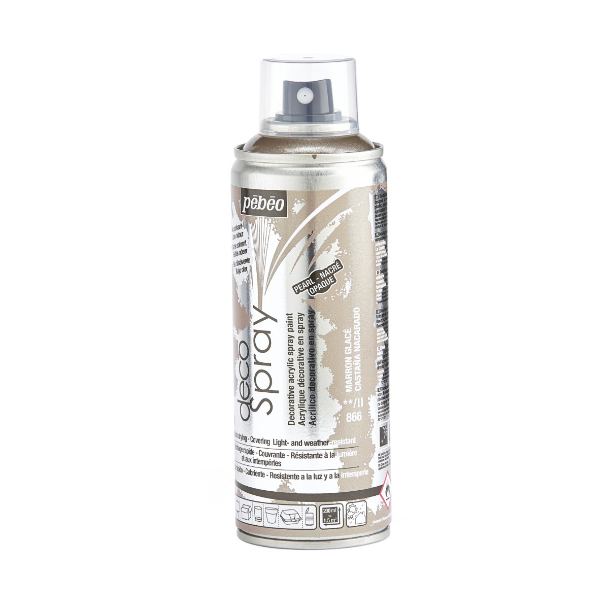 Фарба-спрей акрилова перламутрова DecoSpray 200 мл, каштановий, 866 ТМ "Pebeo" 3