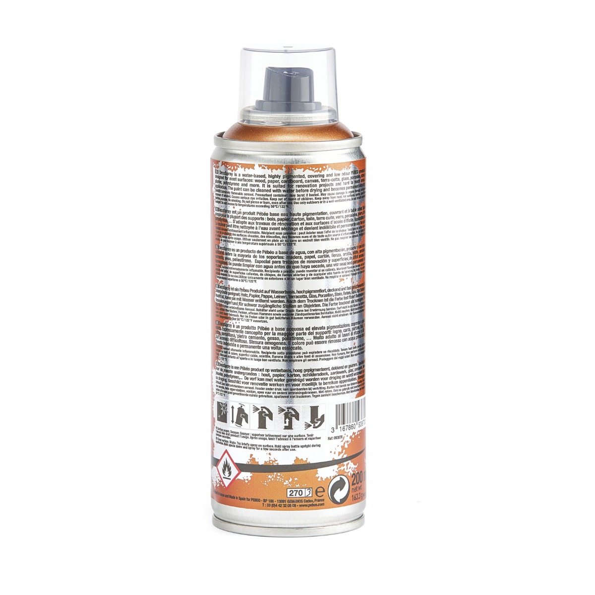 Фарба-спрей акрилова перламутрова DecoSpray 200 мл, мідний, 870 ТМ "Pebeo" 2